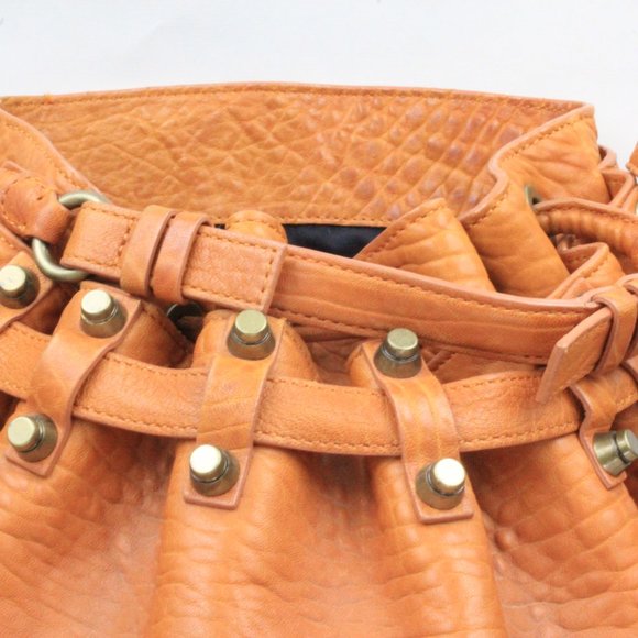Alexander Wang Authentic Diego Orange Textured Bucket Bag - Picture 5 of 14